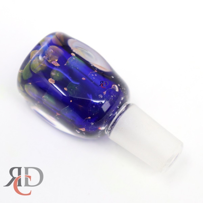GLASS BOWL BLUE WITH GOLD ART BMD107-14M 1CT