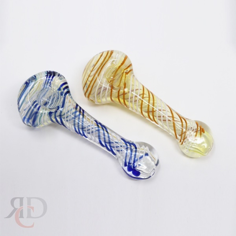 GLASS PIPE ART MIX COLOR FLAT MOUTH GP5052 1CT