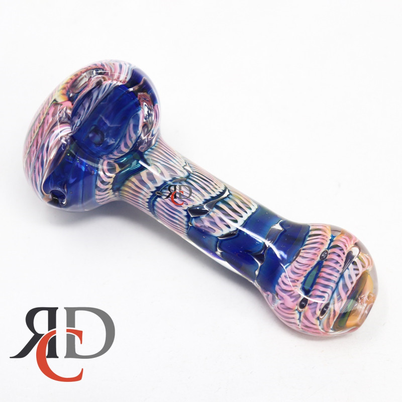GLASS PIPE DOUBLE GLASS PHYTHON ART FLAT MOUTH GP5574 1CT