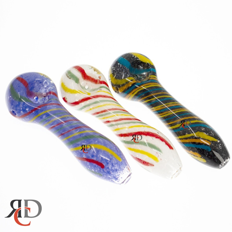 GLASS PIPE FRITED SWIRL ART GP4623 1CT