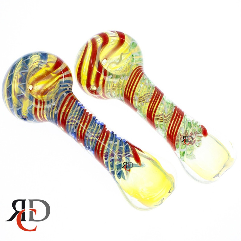 GLASS PIPE FULL ART FLAT MOUTH GP5100 1CT