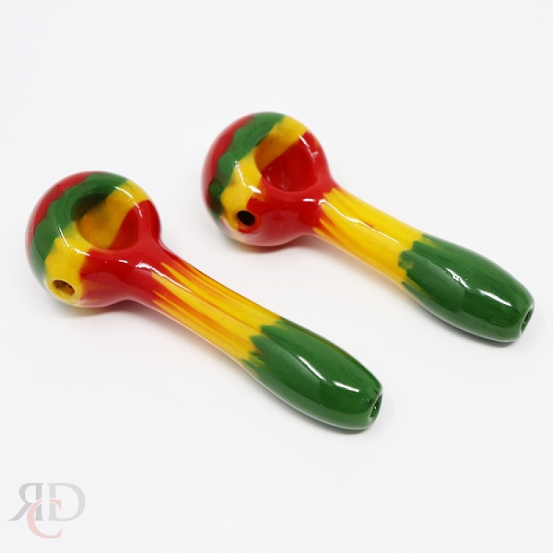 GLASS PIPE FULL RASTA GP5536 1CT