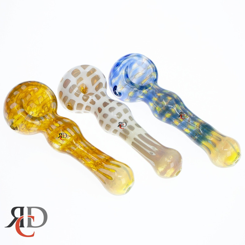 GLASS PIPE FUMED & FLOWER ART GP4091 1CT