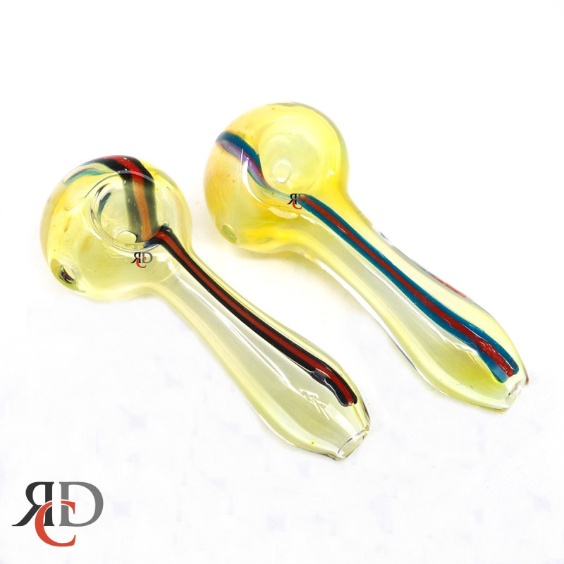 GLASS PIPE FUMED AND RASTA ART GP2733 1CT