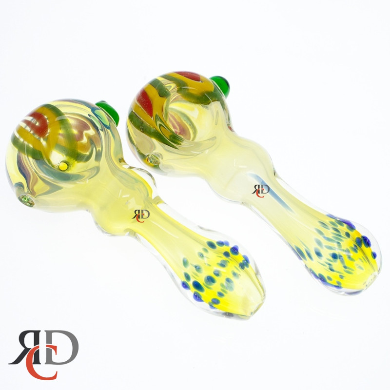 GLASS PIPE FUMED & RASTA GP4081 1CT