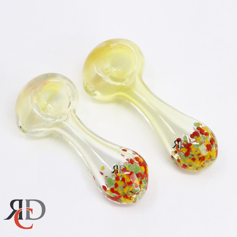 GLASS PIPE FUMED RASTA GP397 1CT