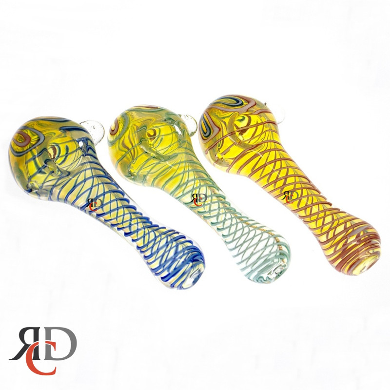GLASS PIPE GLOWER HEAD SWIRLY ART GP5582 1CT