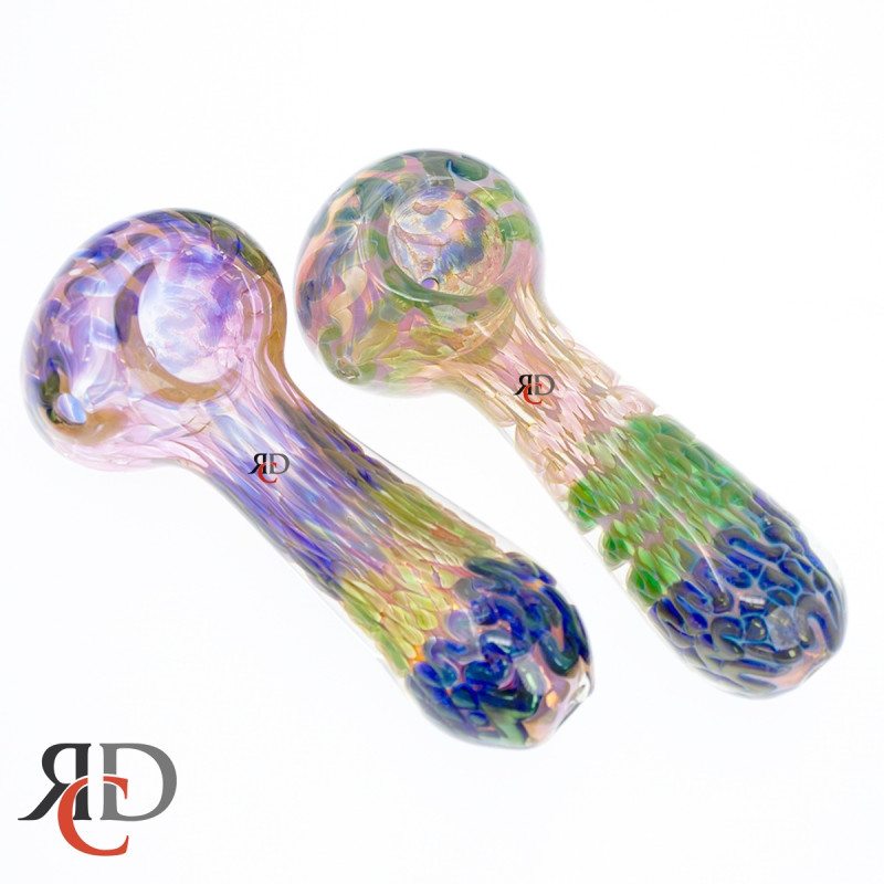 GLASS PIPE GOLD/ SILVER FUMED HEAVY ART GP5584 1CT