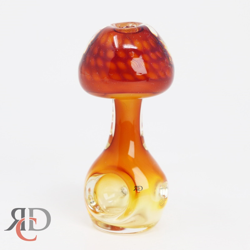 GLASS PIPE GOLDEN HONEYCOMB MUSHROOM GP7032 1CT