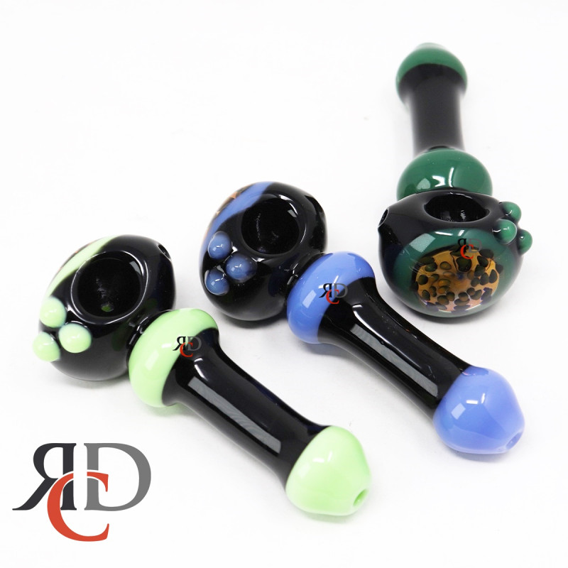 GLASS PIPE MILKY TUBE JOINED BLACK TUBE DELUXE GP9010 1CT