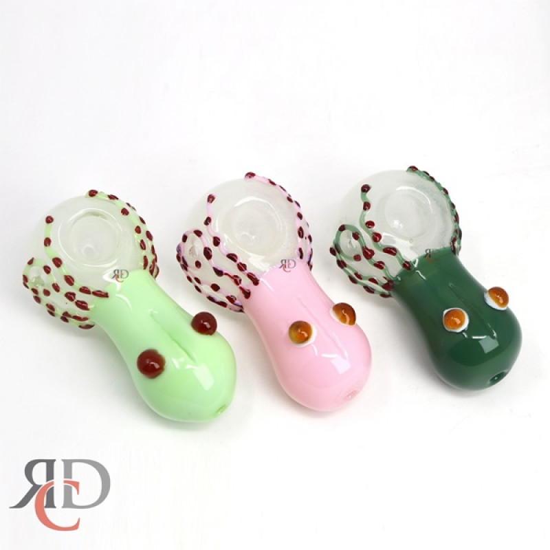 GLASS PIPE MILKY TUBE JOINED WITH FANCY ART & GLOW IN DARK GP1107