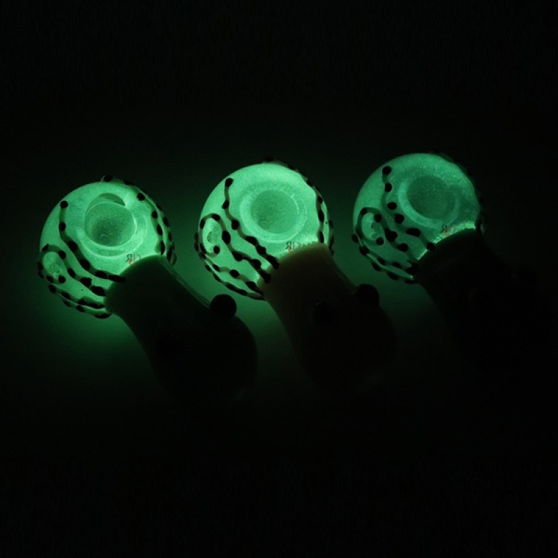 GLASS PIPE MILKY TUBE JOINED WITH FANCY ART & GLOW IN DARK GP1107