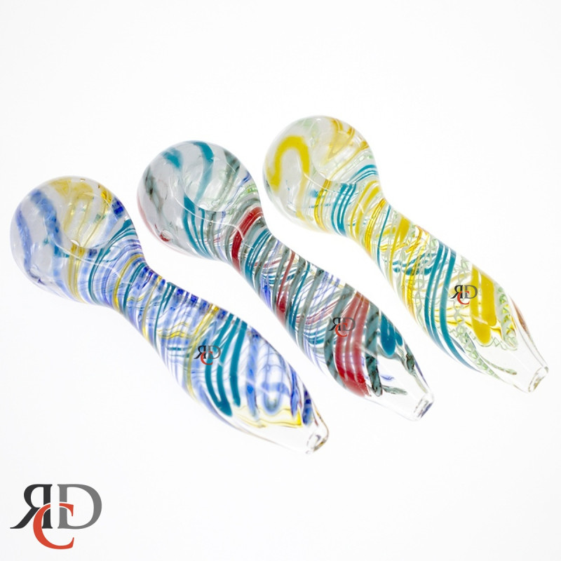 GLASS PIPE MULTI COLOR SWIRL ART GP4085 1CT