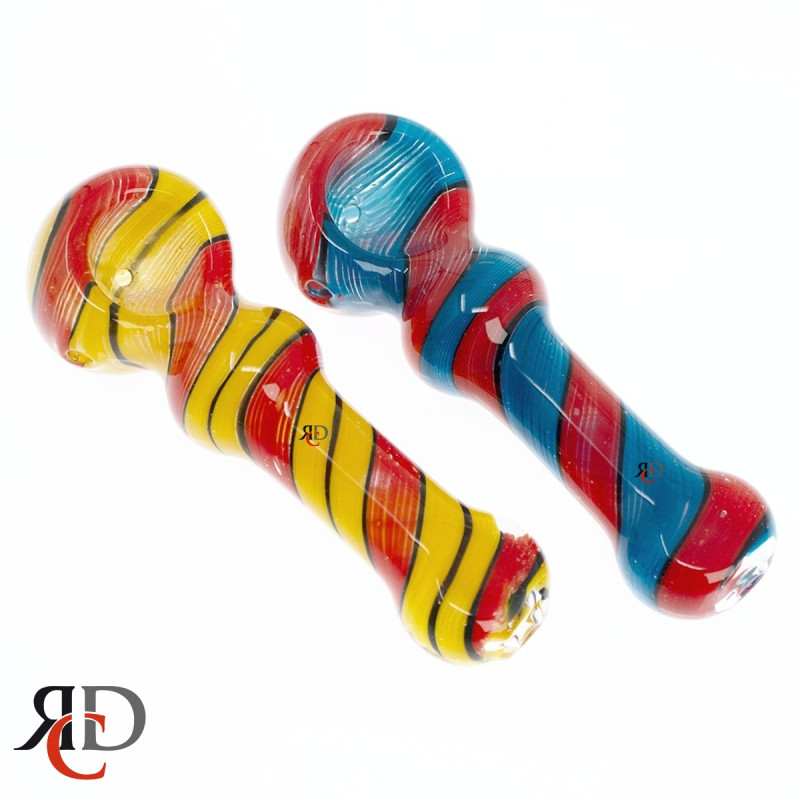 GLASS PIPE RASTA & SWIRL ART GP4517 1CT