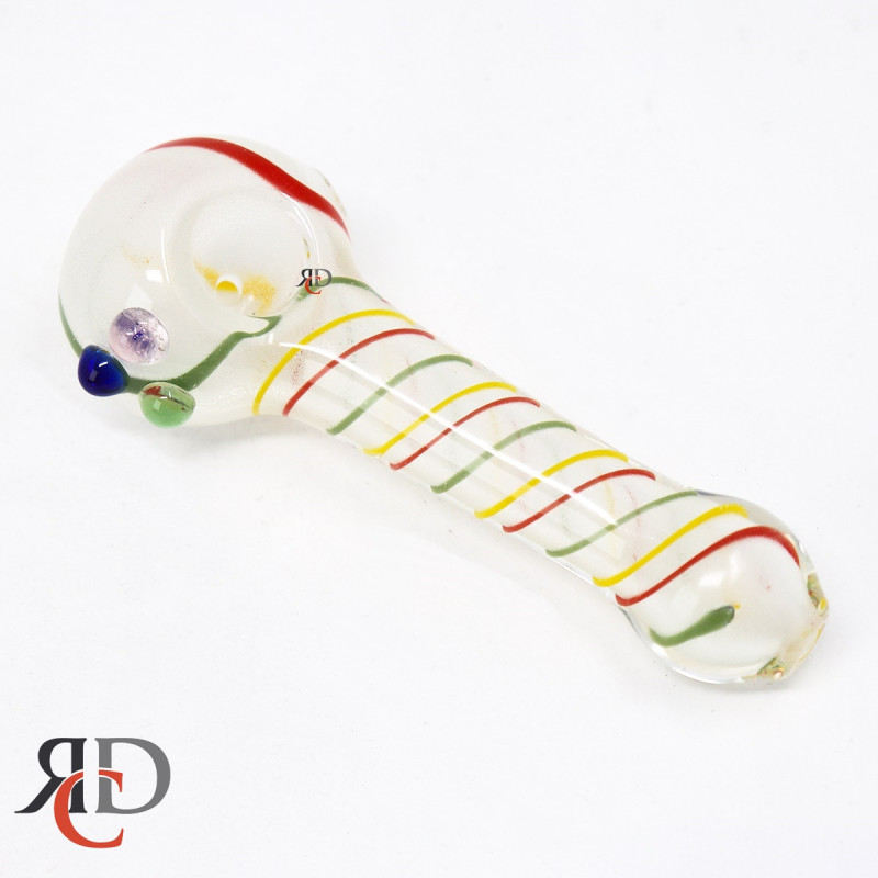 GLASS PIPE RASTA ART GLOW IN DARK GP946 1CT