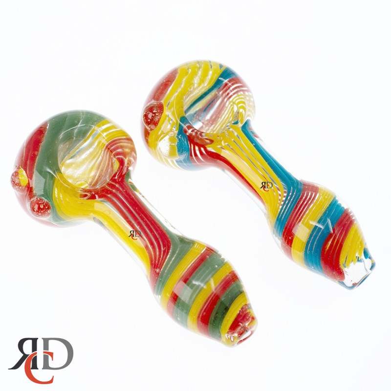 GLASS PIPE RASTA KNOBBY PIPE GP4628 1CT