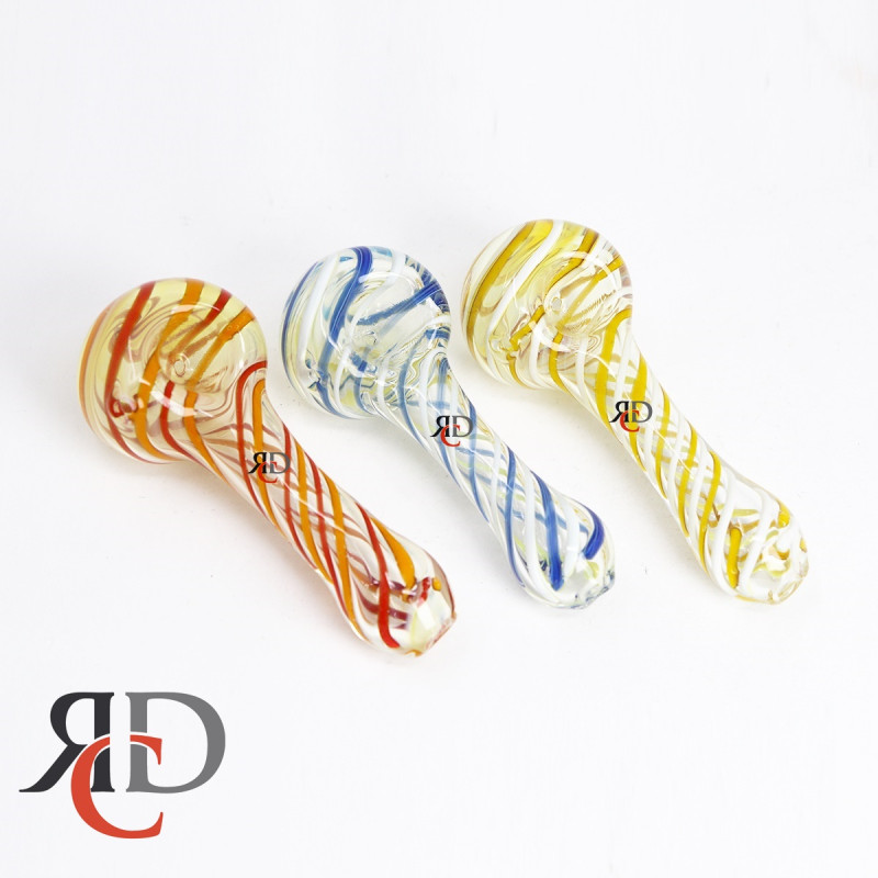 GLASS PIPE SPIRAL ART ROUND MOUTH GP2687 1CT