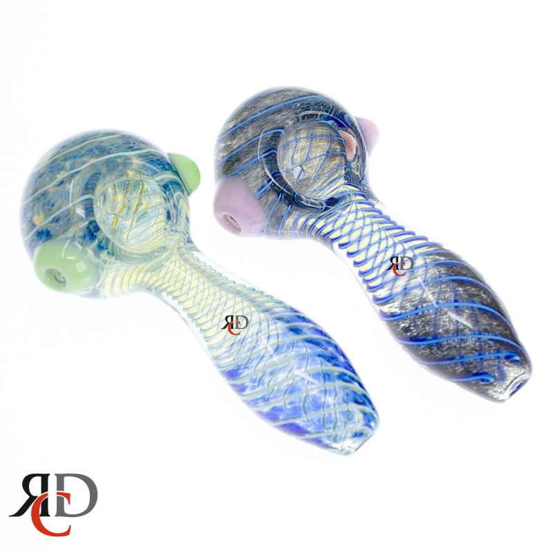 GLASS PIPE SWIRL ART KNOBBY GP5594 1CT