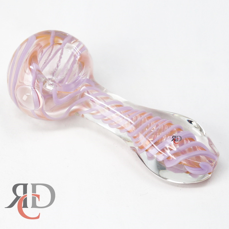 GLASS PIPE WHITE ART GOLD FLAT GP6605 1CT
