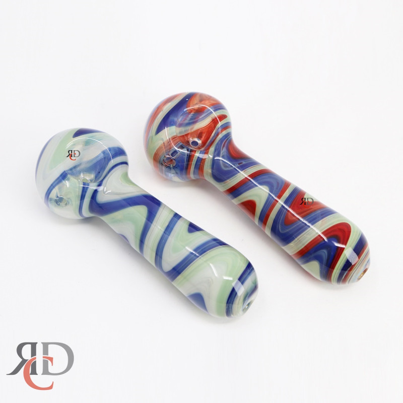 GLASS PIPE ZIG ZAG ART MIX COLOR GP8069 1CT