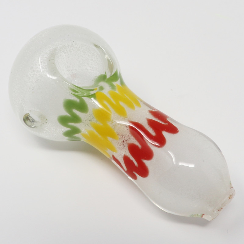 HAND PIPE GLOW IN DARK RASTA GP4513 1CT
