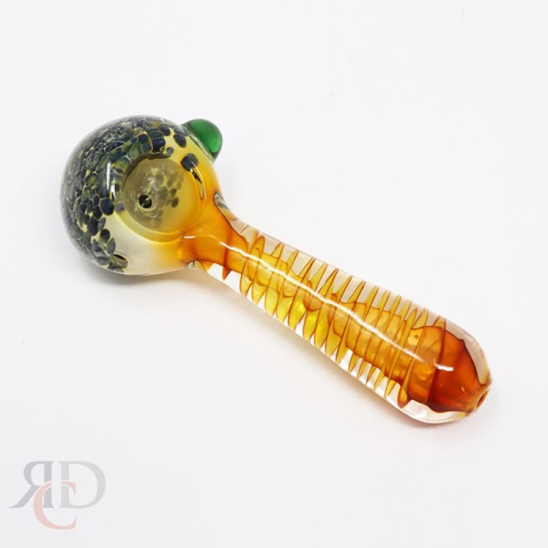 GLASS PIPE GOLD FUMED SWIRL ART GP671 1CT