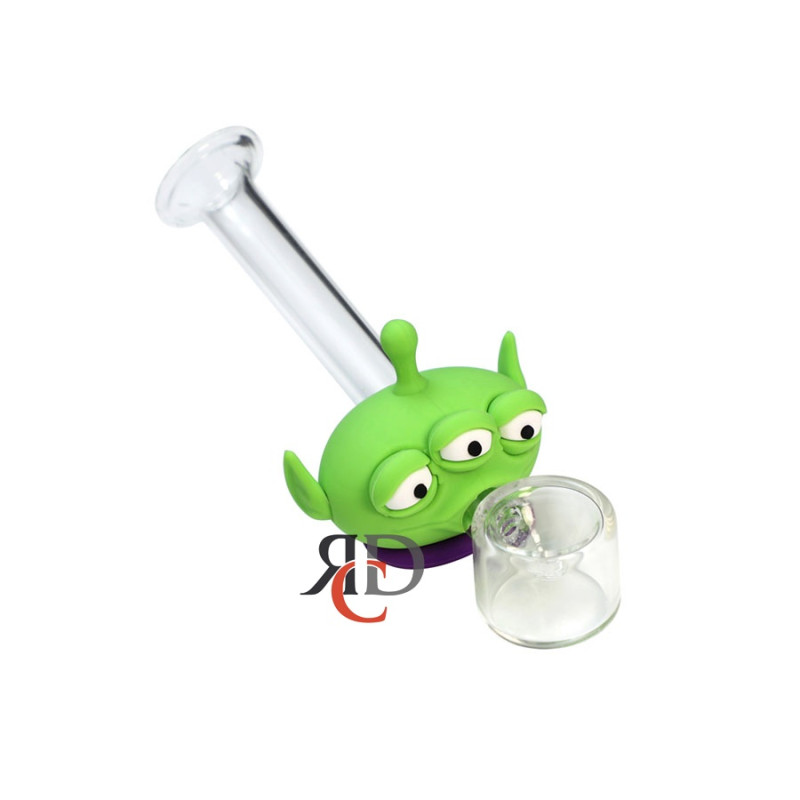 SILICONE HAND PIPE 3 EYE ALIEN SP413 1CT