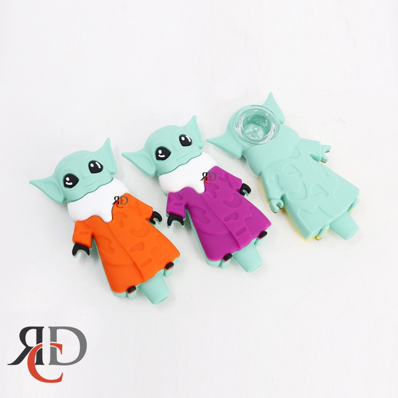 SILICONE HAND PIPE BABY YODA SP465 1CT