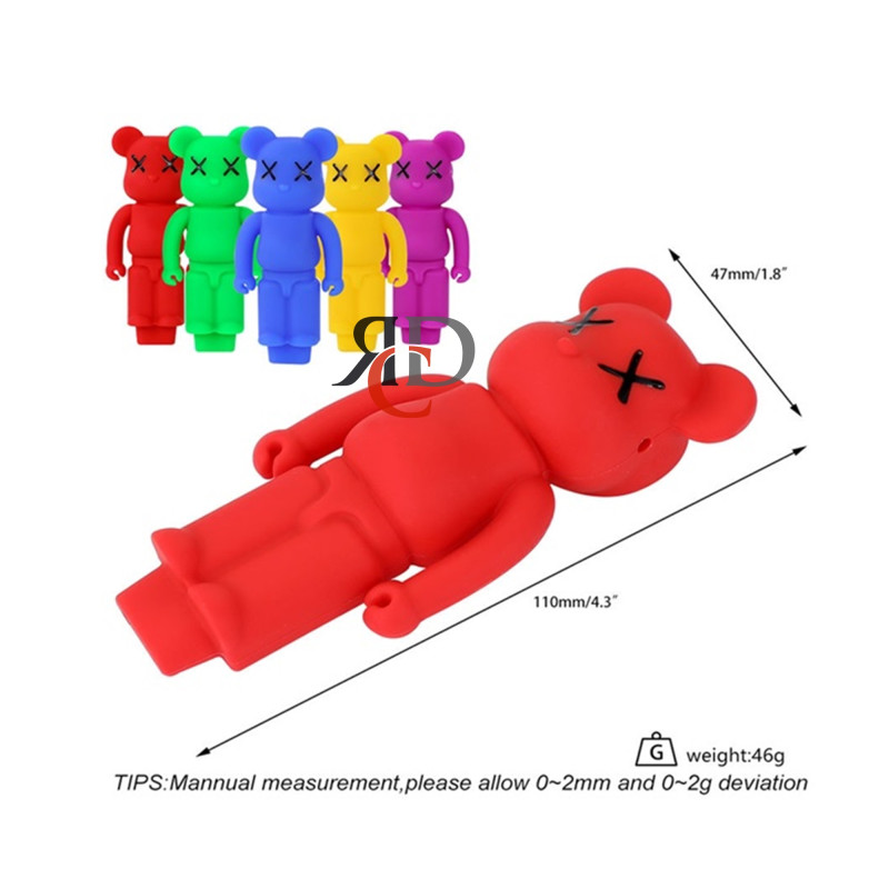 SILICONE HAND PIPE BEARBRICK X EYED SP410 1CT