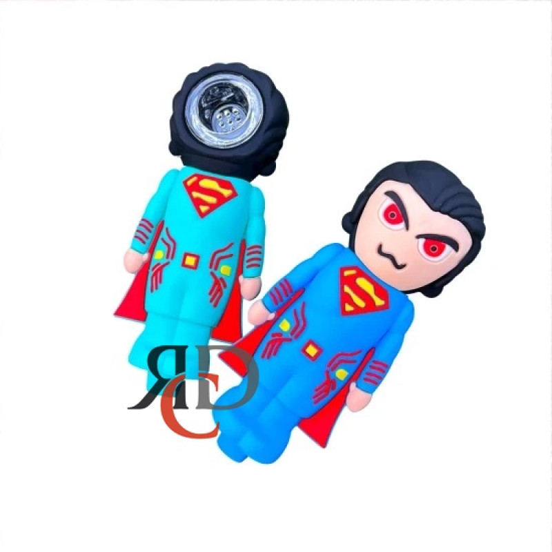 SILICONE HAND PIPE EVIL SUPERMAN SP467 1CT
