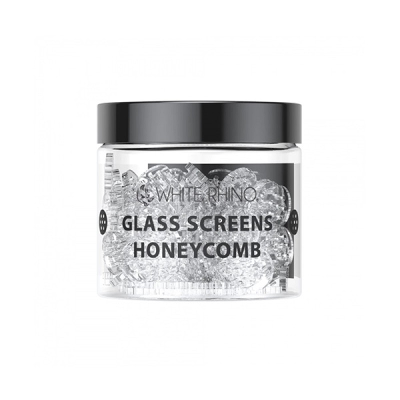 WHITE RHINO GLASS HONEYCOMB SCREEN - WRGLSC07 100CT/ PACK