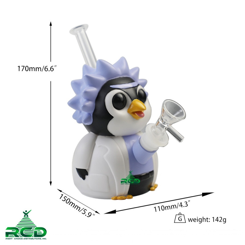 SILICONE WATER PIPE PENGUIN RICK WPS952 1CT
