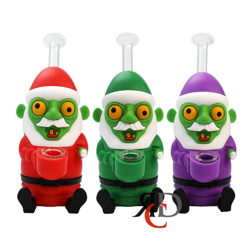 SILICONE WATER PIPE SANTA THE ZOMBIE WPS7012 1CT