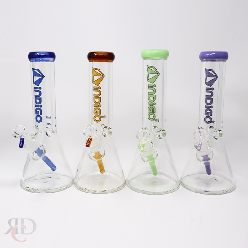 WATER PIPE INDIGO 9MM BEAKER WITH DOUBLE FIRE POLISH WPI3035 1CT