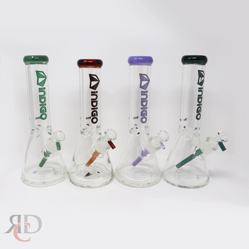 WATER PIPE INDIGO 9MM BEAKER WITH DOUBLE FIRE POLISH WPI3035 1CT