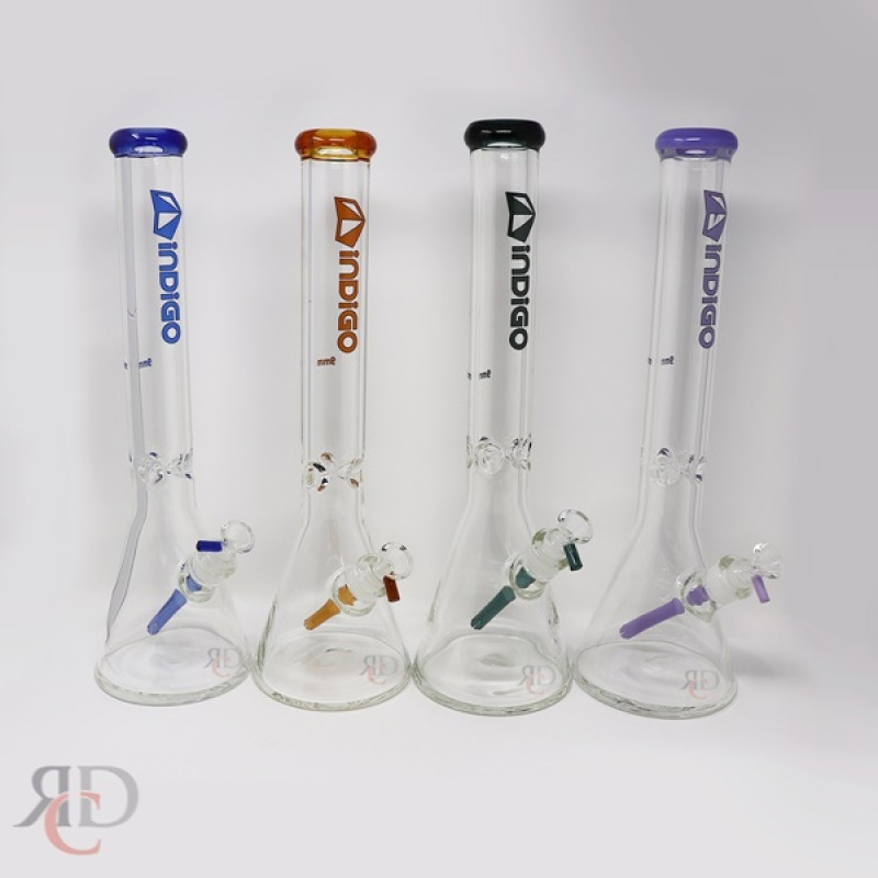 WATER PIPE INDIGO 9MM BEAKER WITH DOUBLE FIRE POLISH WPI5001 1CT